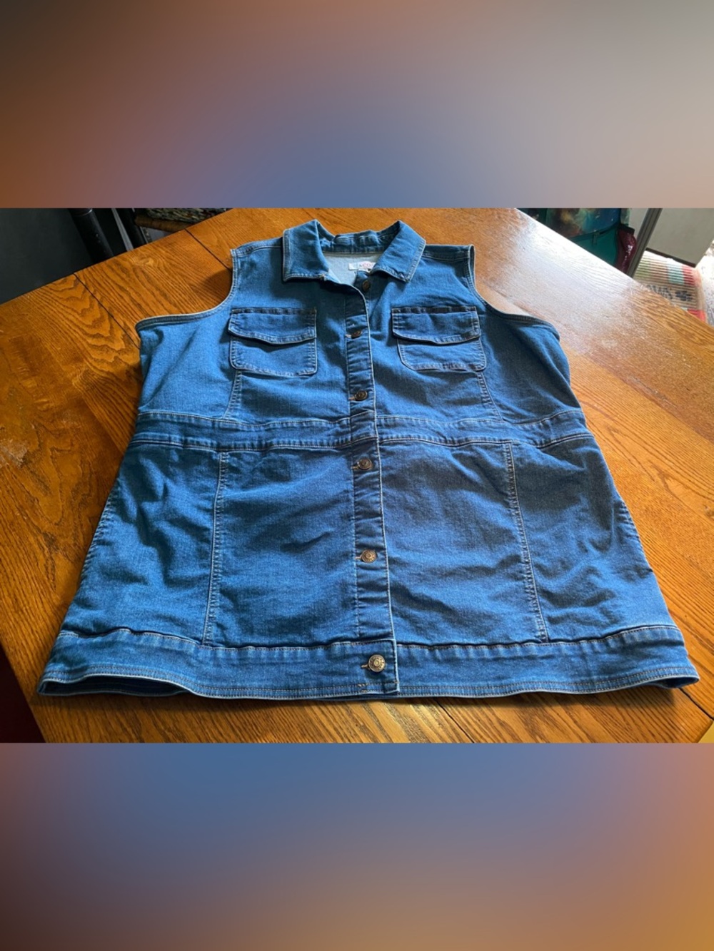 D&CO Jean Vest size 1X Denim & Company